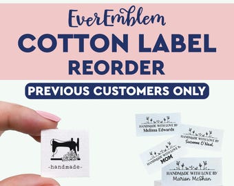 Reorder Cotton Tags - please only purchase if you are reordering tags purchased from EverEmblem (or bcq/bordercityquilts)