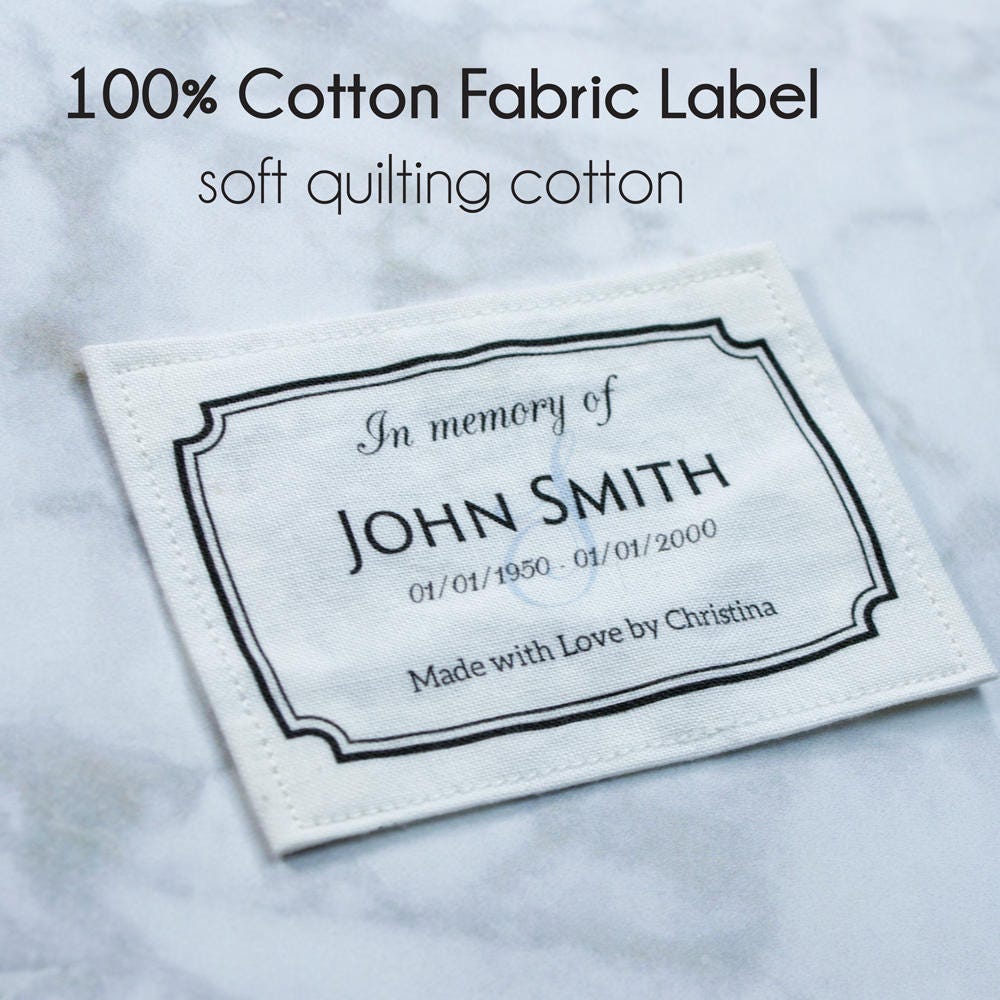 memorial fabric label in memory of label sewing label quilt | Etsy