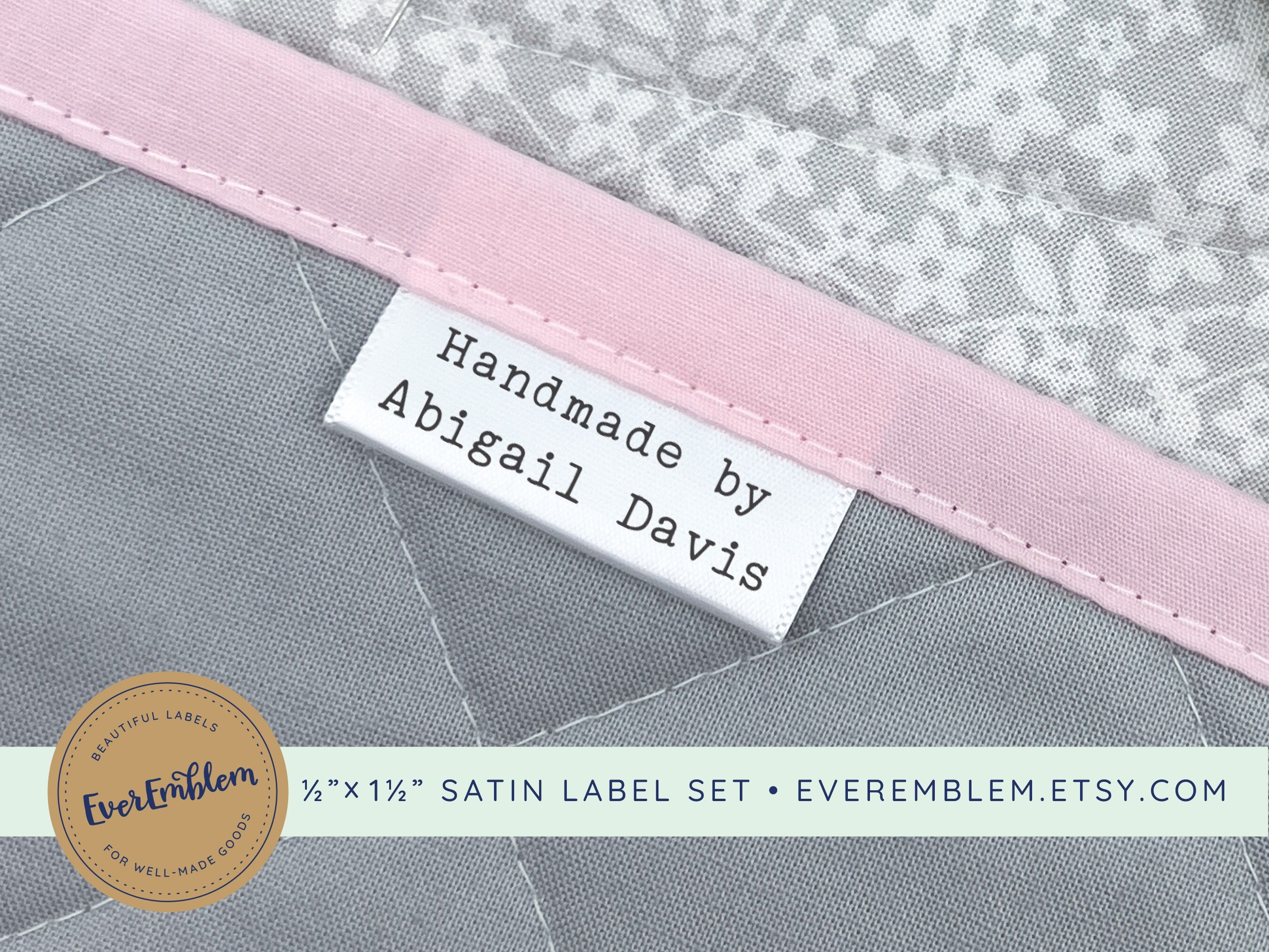 Modern Satin Tags by EverEmblem - Custom Printed Fabric Labels