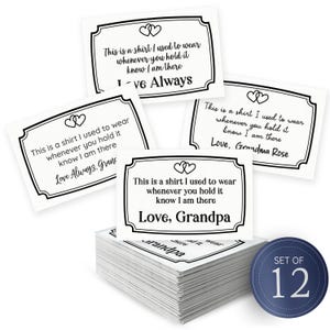 In liebevoller Erinnerung Shirt Quilt Labels, 2x3 Baumwolltags, personalisierte Nähen Etiketten, 12 pro Set - RS37