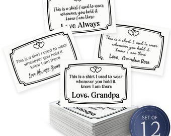 Etiquetas para colchas "En memoria de un ser querido", etiquetas de algodón de 2x3 pulgadas, etiquetas de costura personalizadas, 12 unidades por juego - RS37