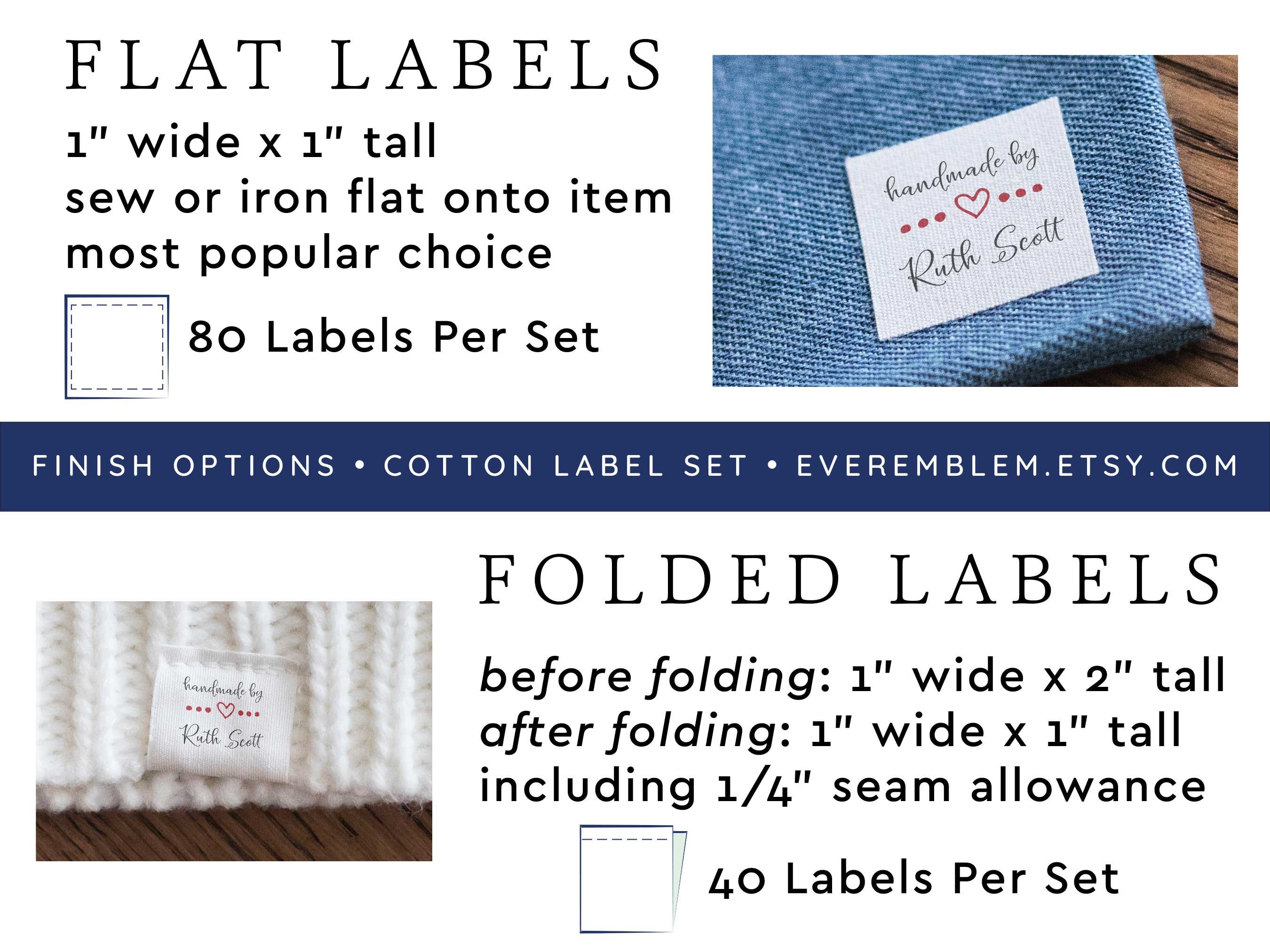 Iron on or sew on label set fabric label sewing label | Etsy