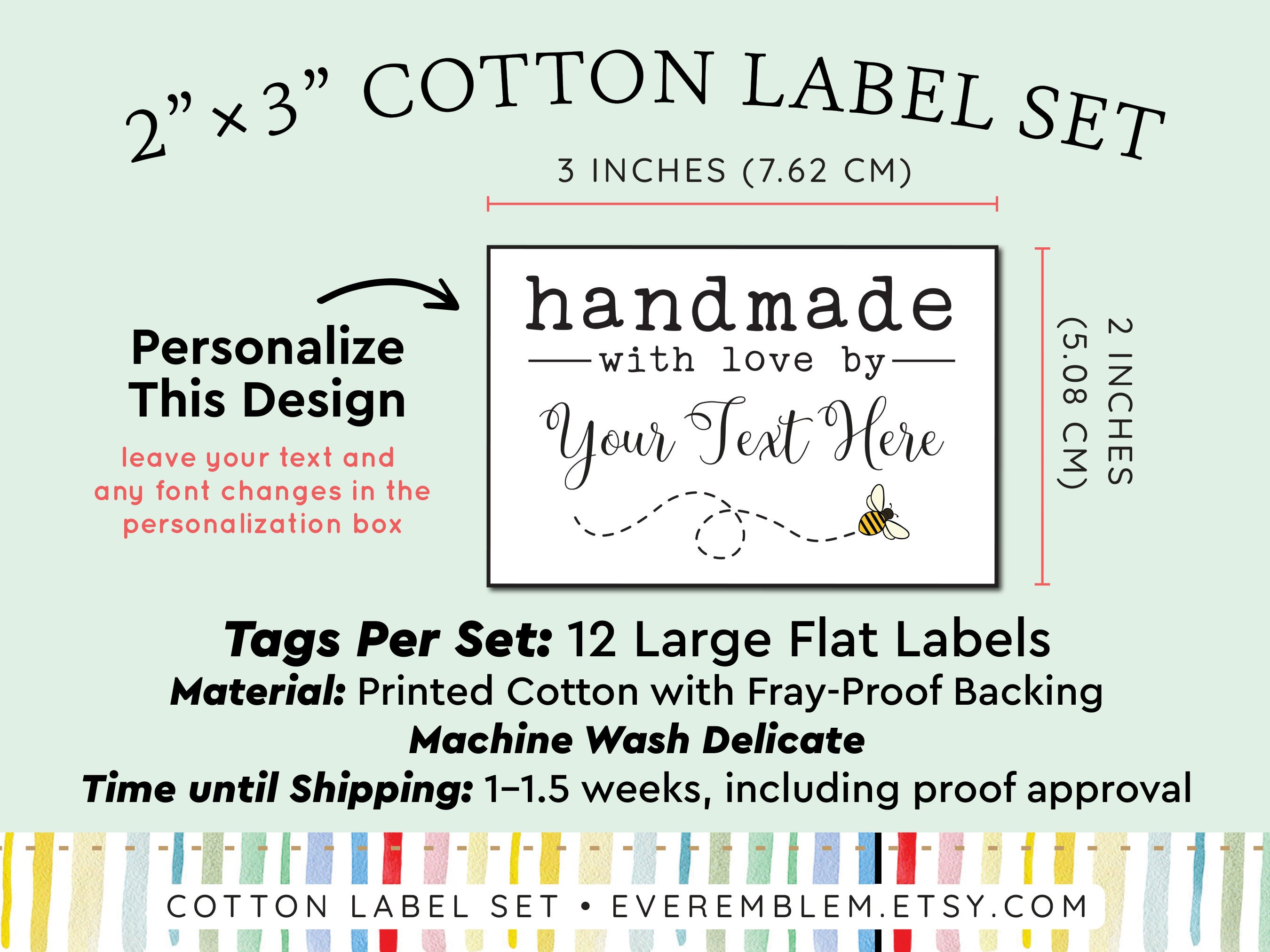 Sewing Labels Iron on or Sew on Quilt Tags Personalized Blanket