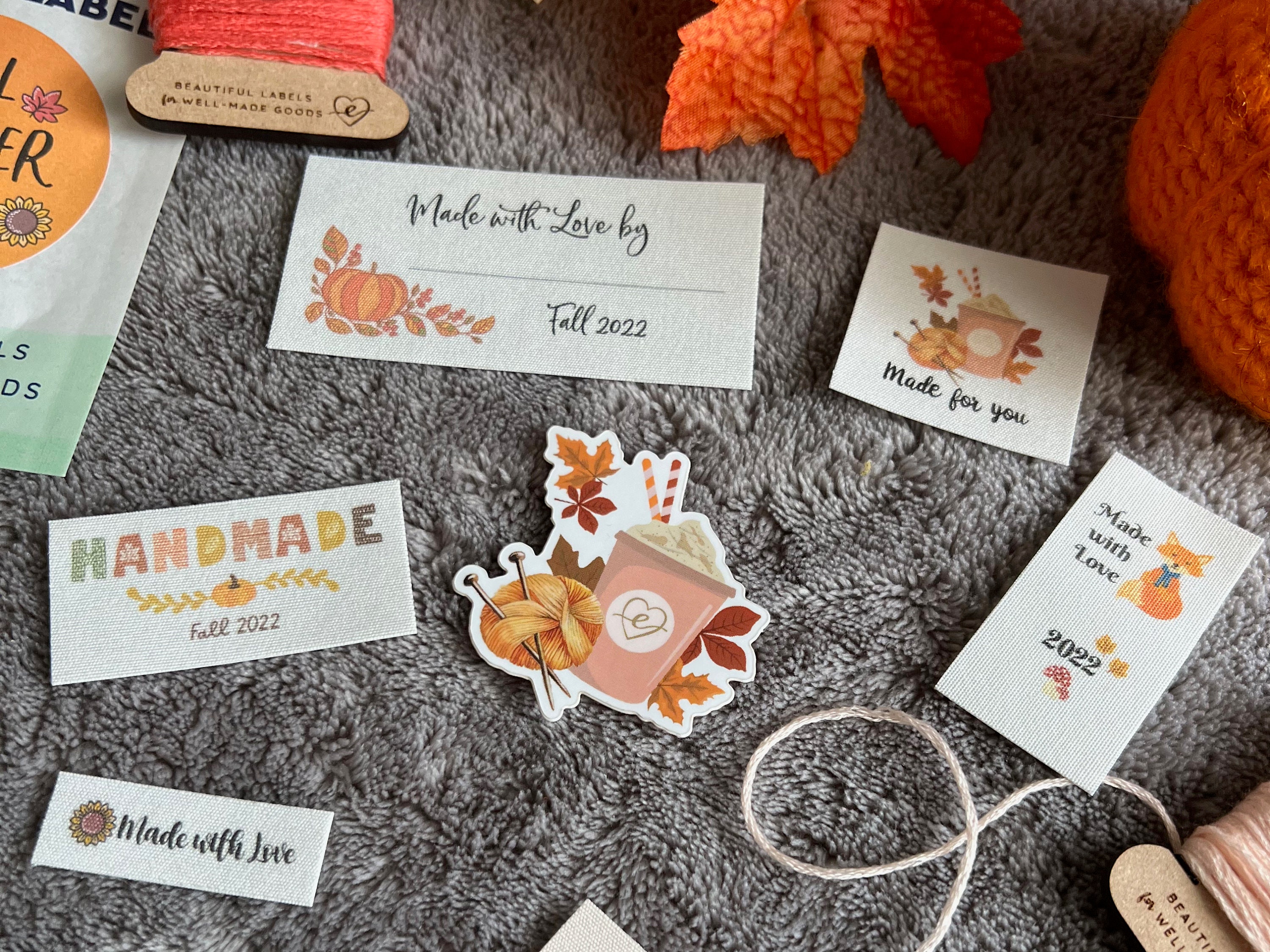 Fall Labels Pack Fall Label Set, Fall Iron on Label Set, Thanksgiving Tags, Autumn ...