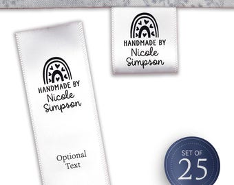 Aangepaste stoffen labels, gepersonaliseerde satijnen kledinglabels, handgemaakt naailabel