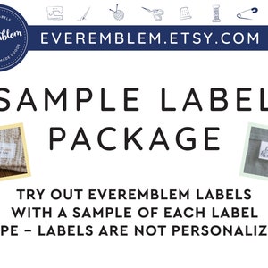 Sample Label Pack - includes one of each tag type, tags are generic and not personalized
