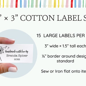 Cotton sewing label set customized with your text, quilting label, quilt patch, handmade fabric label, blanket tag, personalized RE02 image 10