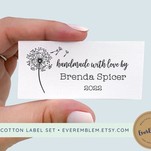 Cotton sewing label set customized with your text, quilting label, quilt patch, handmade fabric label, blanket tag, personalized RE02 image 3