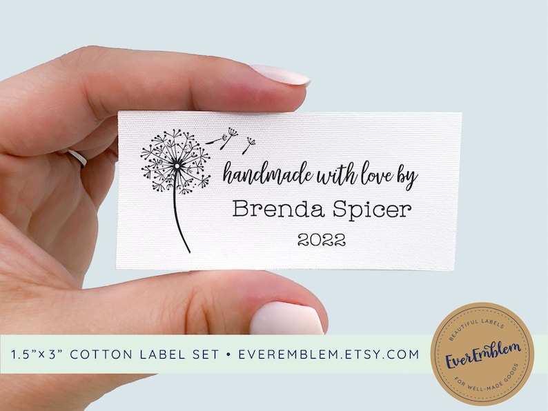 Cotton sewing label set customized with your text, quilting label, quilt patch, handmade fabric label, blanket tag, personalized RE02 image 3