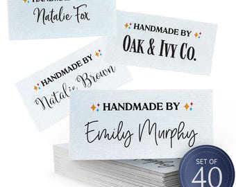 Etiquetas de algodão personalizadas para costura, etiquetas de tecido para costurar/passar a ferro, tricô, crochê, patchwork.