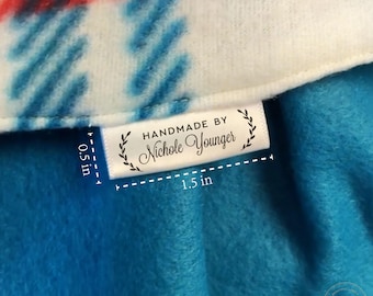 personalized sewing labels, satin tag set, sew-in custom clothing tags, small quilt label