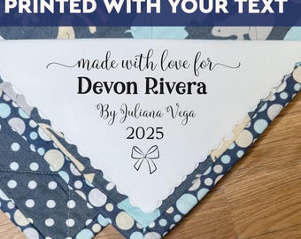 Etiqueta personalizada para mantas, etiqueta triangular para colchas, parche de esquina para costura, etiqueta termoadhesiva para tela, etiqueta de algodón para acolchado - TL05