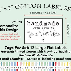 sewing labels, quilting label, quilt patch, handmade label, fabric label, blanket tag, personalized label, custom quilt label, cotton RS01 image 3