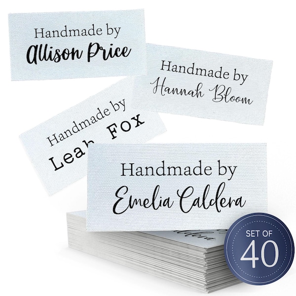 Personalized Cotton Sewing Labels, Custom text or message printed on Fabric Tags for Quilting, Knitting, Crochet, Iron-on Patches