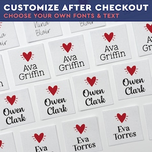 set of flat or fold over label, fabric labels, quilt label, knitting label, sewing label, personalized sewing label, custom fabric tag, LL02