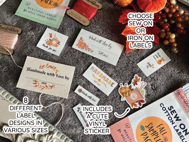 Customizeable Fall Labels Fall Label Set Fall Iron on Label Set Thanksgiving Tags - Etsy