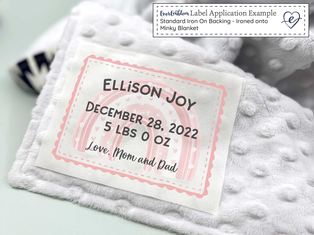Baby Quilt Label for Handmade Blanket Pink Quilt Label Personalized