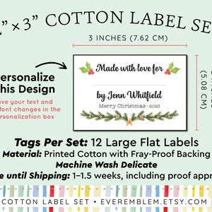 Holiday sewing labels, cotton quilting tags, Christmas fabric labels, quilting iron on tags, gift for sewing moms, quilting tags iron RS25 image 2