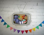 shelf rack for kids room tv "Teevee" grey