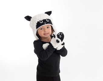 Bonnet Mouton et Moufles Enfants Crochet Patron seul DMC Natura Just Fil de coton