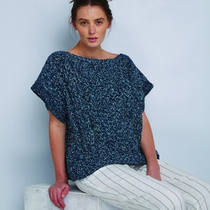 Parallel Lines Pullover Crochet Pattern only DMC Denim Yarn