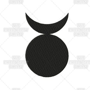 Solid God Moon Wiccan Pagan Spiritual Religious Sacred Symbol Machine Embroidery Pattern Design