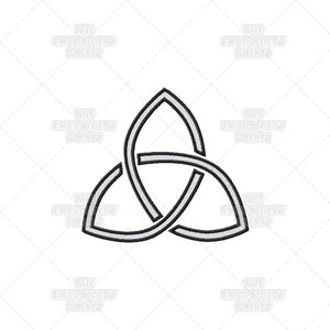 Woven Hollow Triquetra Stencil Effect Celtic Spiritual Religious Sacred Symbol Machine Embroidery Pattern Design