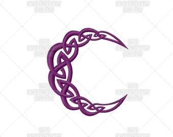 Celtic Moon Symbol Knot Work Machine Embroidery Pattern Design