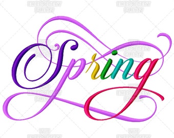 Spring, Calligraphy, Script, Machine Embroidery, Pattern, Design, Bundle