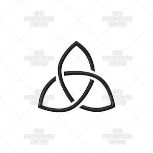 Woven Triquetra Stencil Effect Celtic Spiritual Religious Sacred Symbol Machine Embroidery Pattern Design