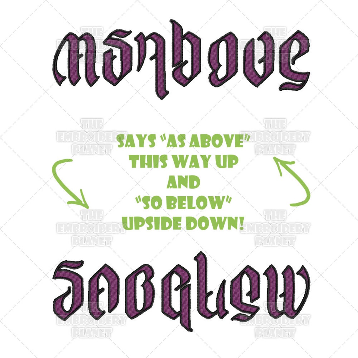 As Above so Below Ambigram Clever Phrase Machine Embroidery | Etsy