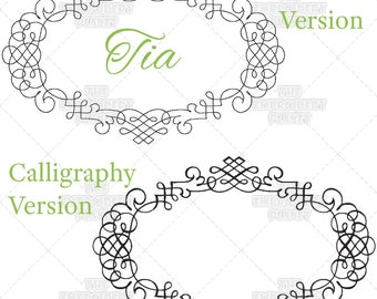 Tia Monogram Font Frame Machine Embroidery Pattern Design