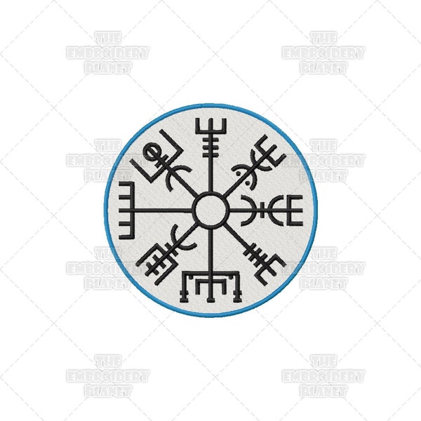 Vegvisir, Dark, Mysterious, Viking Compass, Norse Talisman, Machine Embroidery, norse designs, norse magick, norse symbols, viking symbols