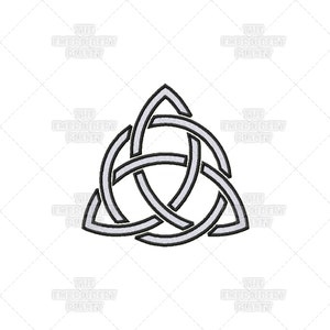 Woven Hollow Triquetra Circle Stencil Effect Celtic Spiritual Religious Sacred Symbol Machine Embroidery Pattern Design