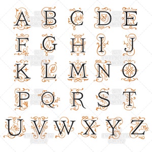 Font embroidery, script embroidery, 5 Sizes, Elegance, Embroidery Font, Decorative, Monogram, Script, Machine Embroidery, Patterns, Design