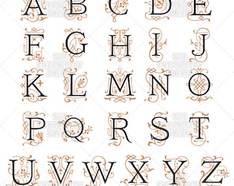 Fuente de bordado Elegance Script: Monograma decorativo (Descarga digital)