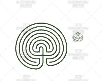 Classic Labyrinth Greek Daedalus Machine Embroidery Pattern Design