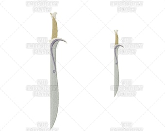 Fantasy Dwarf Sword, Machine Embroidery, Patterns, Designs