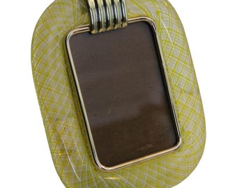 2000's Yellow Filigrana Murano Glass Photo Frame by Venini