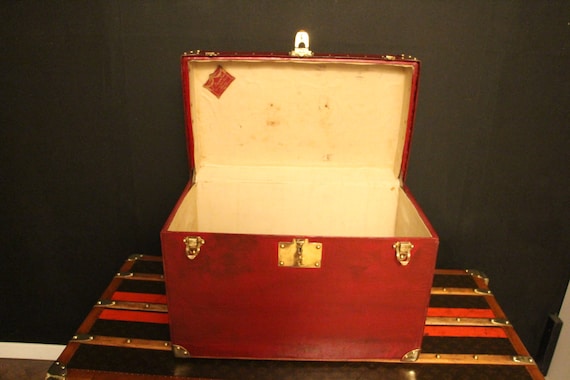 Vintage Steamer Trunk in Black Canvas from Goyard, 1930s