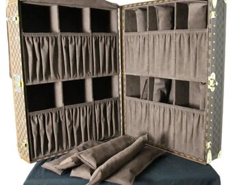 Louis Vuitton Checkers Canvas Shoe Trunk, Brass Hardware