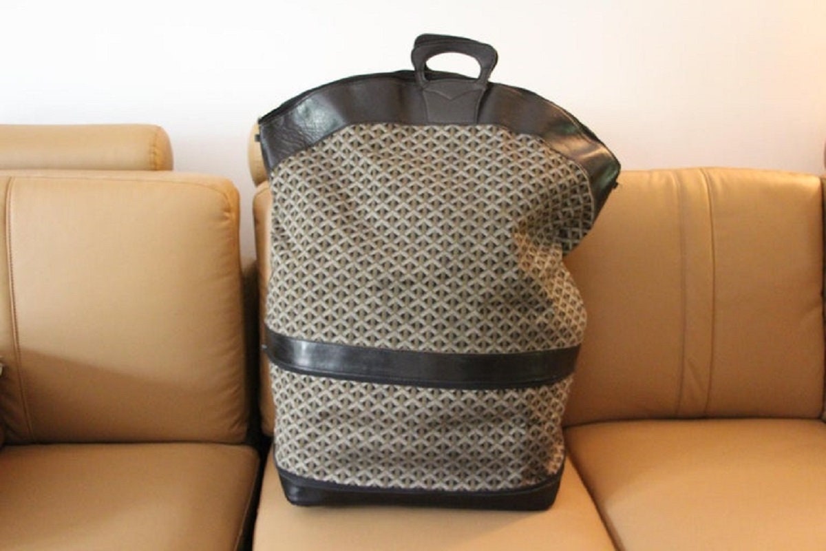Goyard Travel Bag, Vintage Oversized Goyard Travel Bag Tote For