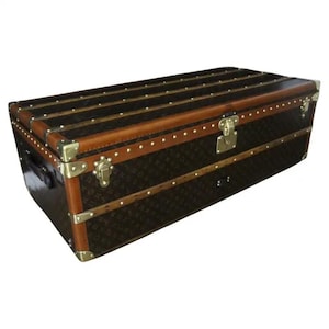 1920er Louis Vuitton Steamerkoffer mit schabloniertem Monogramm, 120 cm Vuittonkoffer