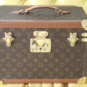 Louis Vuitton Large Vintage Vanity Train Case Makeup Cosmetic Chest 1980's