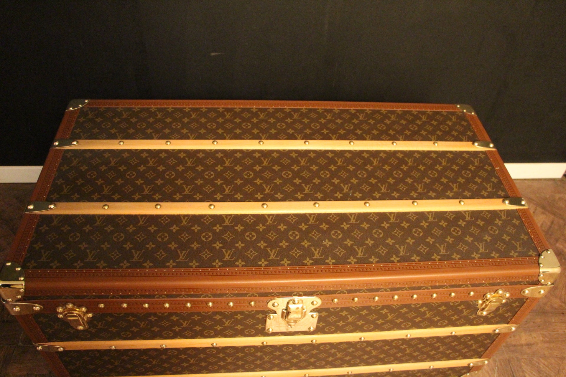 Trunk in Monogram from Louis Vuitton, 1950s for sale at Pamono