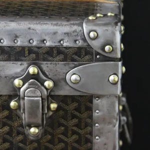 1930-tals Goyard Hattstam, Goyard Trunk, 60 cm Goyard Steamer Trunk bild 4