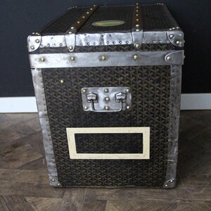 1930-tals Goyard Hattstam, Goyard Trunk, 60 cm Goyard Steamer Trunk bild 15