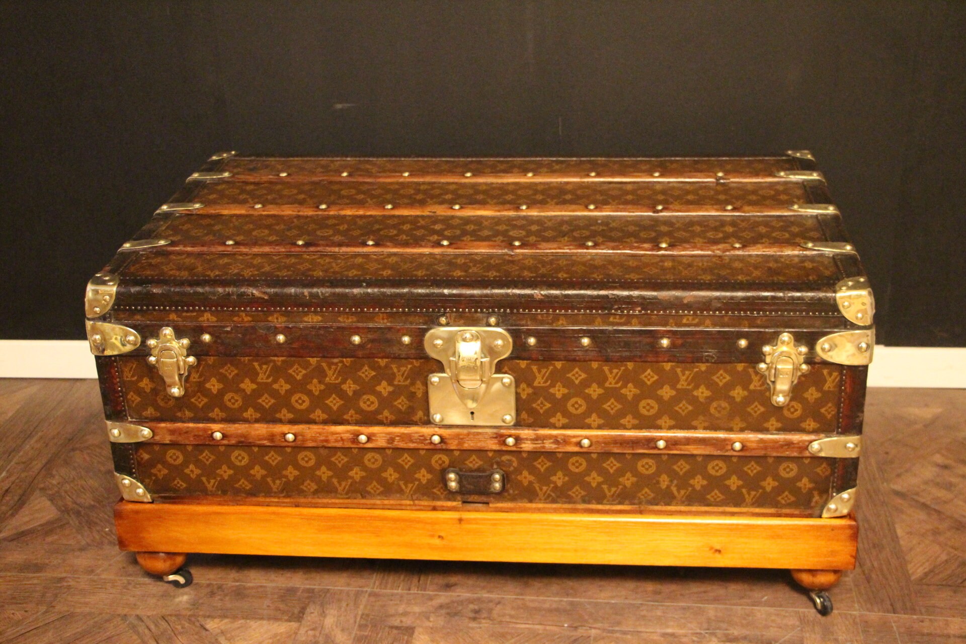 French Wardrobe Steamer Trunk with Stencil Monogram from Louis Vuitton,  1920s for sale at Pamono