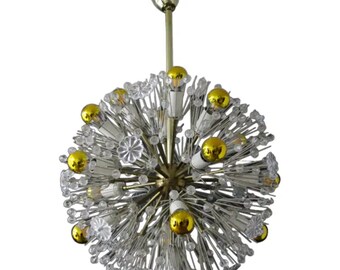 Emil Stejnar lustre flocon de neige, lustre boule de neige Spoutnik pour Nikoll 50 cm