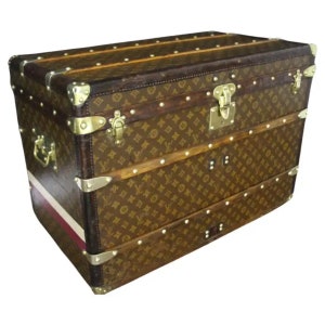 1920er Louis Vuitton Truhe, Louis Vuitton Dampferkoffer mit Monogramm